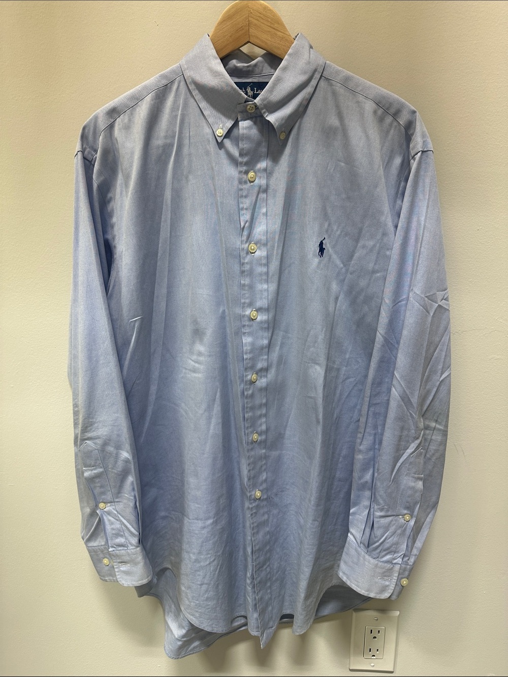 Ralph Lauren Men's Light Blue Button-Down Oxford Shirt 15.5x32